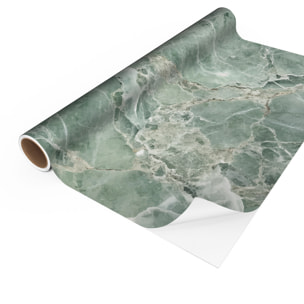 Revêtement sticker sol - EFFET MARBRE VERT - Rouleau adhésif Protection Anti-dérapant