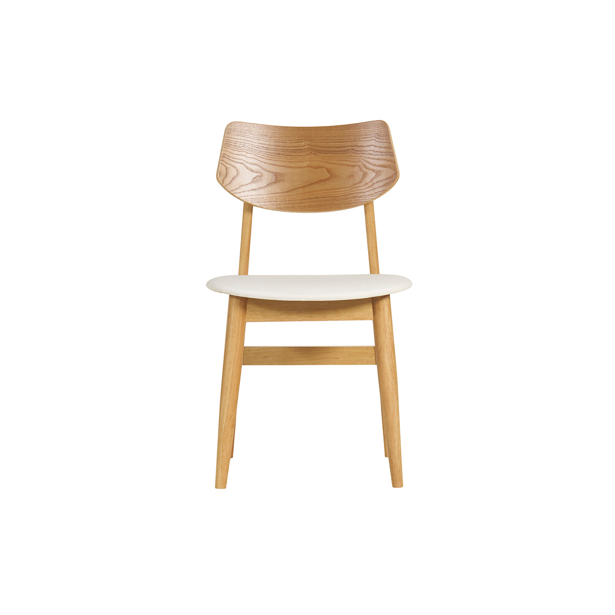 Chaises scandinaves en bois clair et blanc (lot de 2) ELION