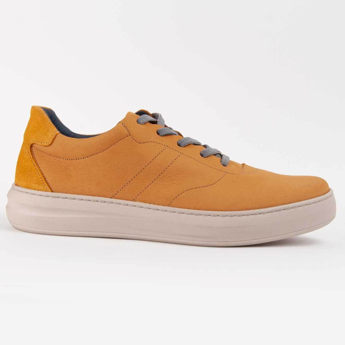 Sneaker De Piel - Amarillo