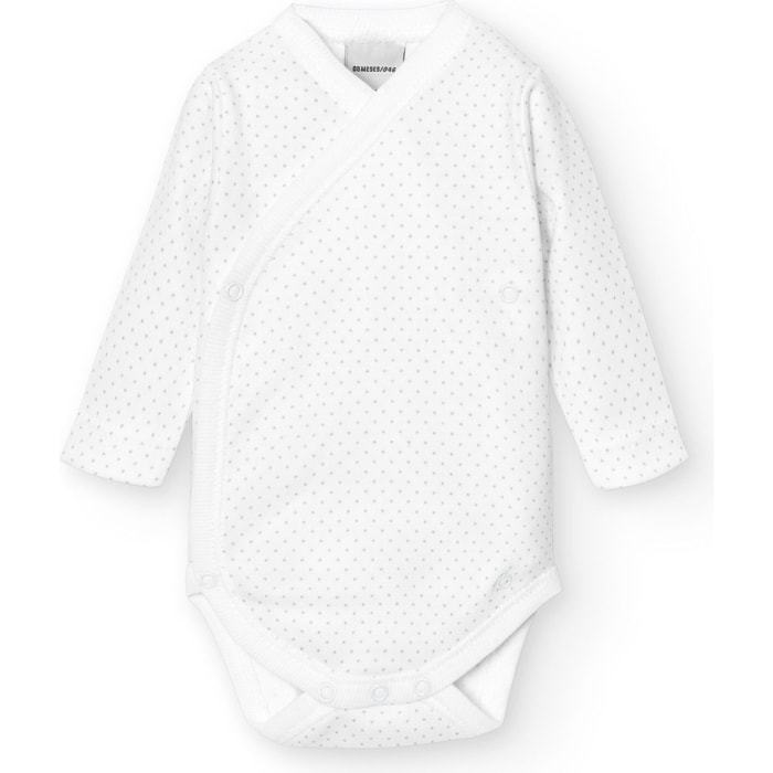 Body cruzado bebé manga larga topos