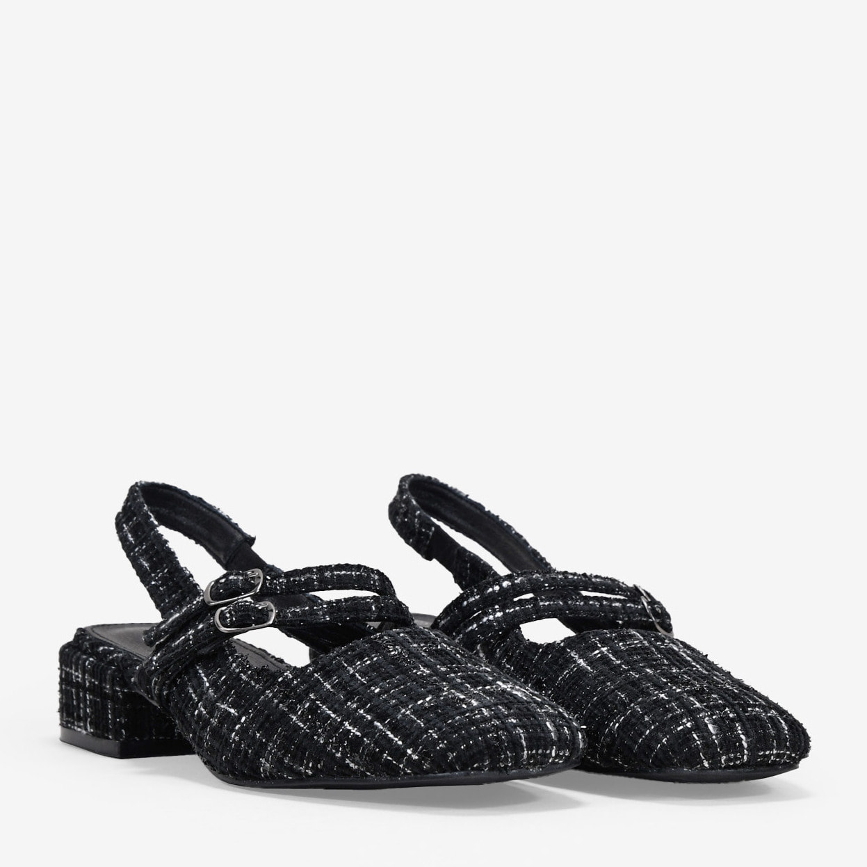 Zapatos Mary Jane destalonados negros con tacón