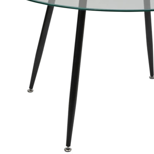 Table à manger en verre trempé 4 places Ostras D120cm