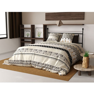 Parure housse de couette coton beige