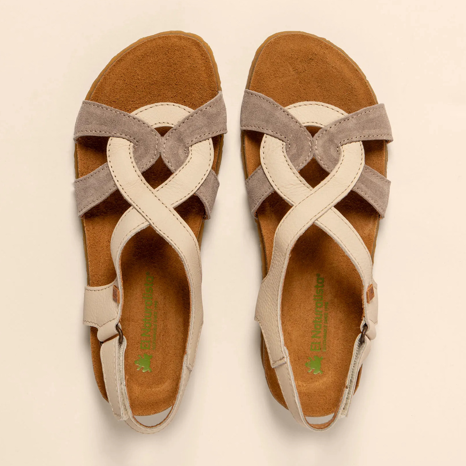 Sandalias N5819 WAX NAPPA-SILK CREAM-TAUPE /PANGLAO color Cream-taupe