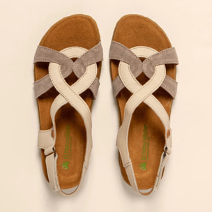 Sandalias N5819 WAX NAPPA-SILK CREAM-TAUPE /PANGLAO color Cream-taupe