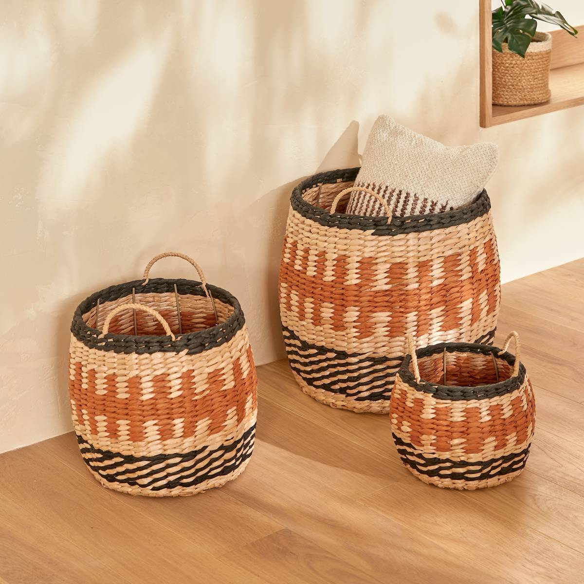 Paniers Wonja orange 32x32cm