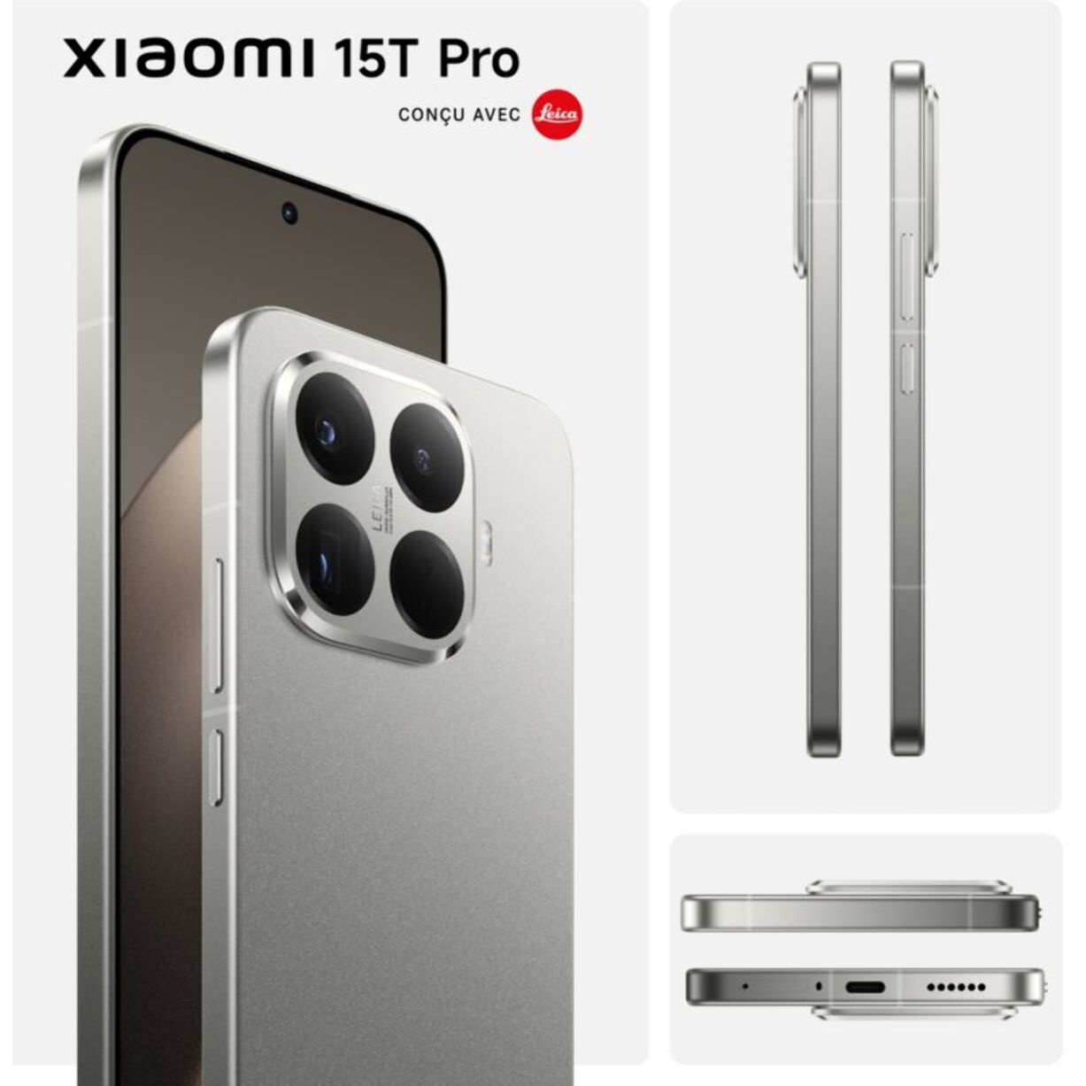 Smartphone XIAOMI 15T Pro concu avec Leica 512Go Gris