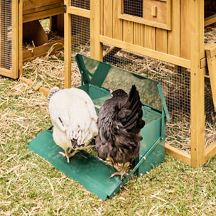 Mangeoire automatique pour poules - distributeur à pédale - capacité de 5kg - acier galvanisé