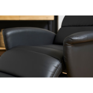 Fauteuil relax manuel noir NELSON