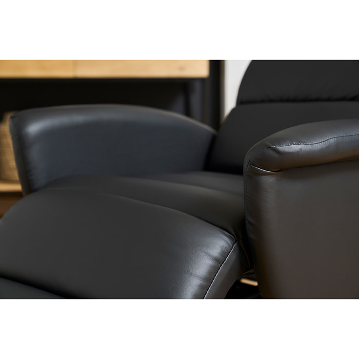 Fauteuil relax manuel noir NELSON