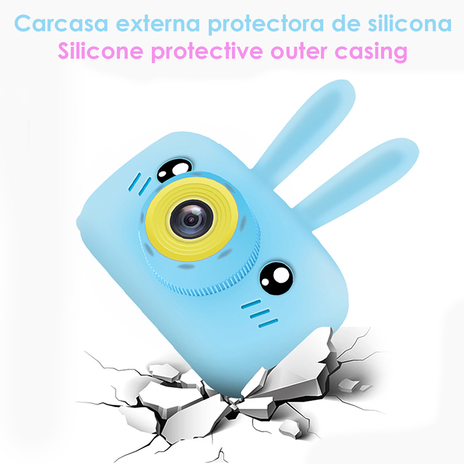 Cámara infantil de fotos y video, con juegos incorporados. HD 720 y hasta 40 megapíxeles. Pantalla de 2 pulgadas.