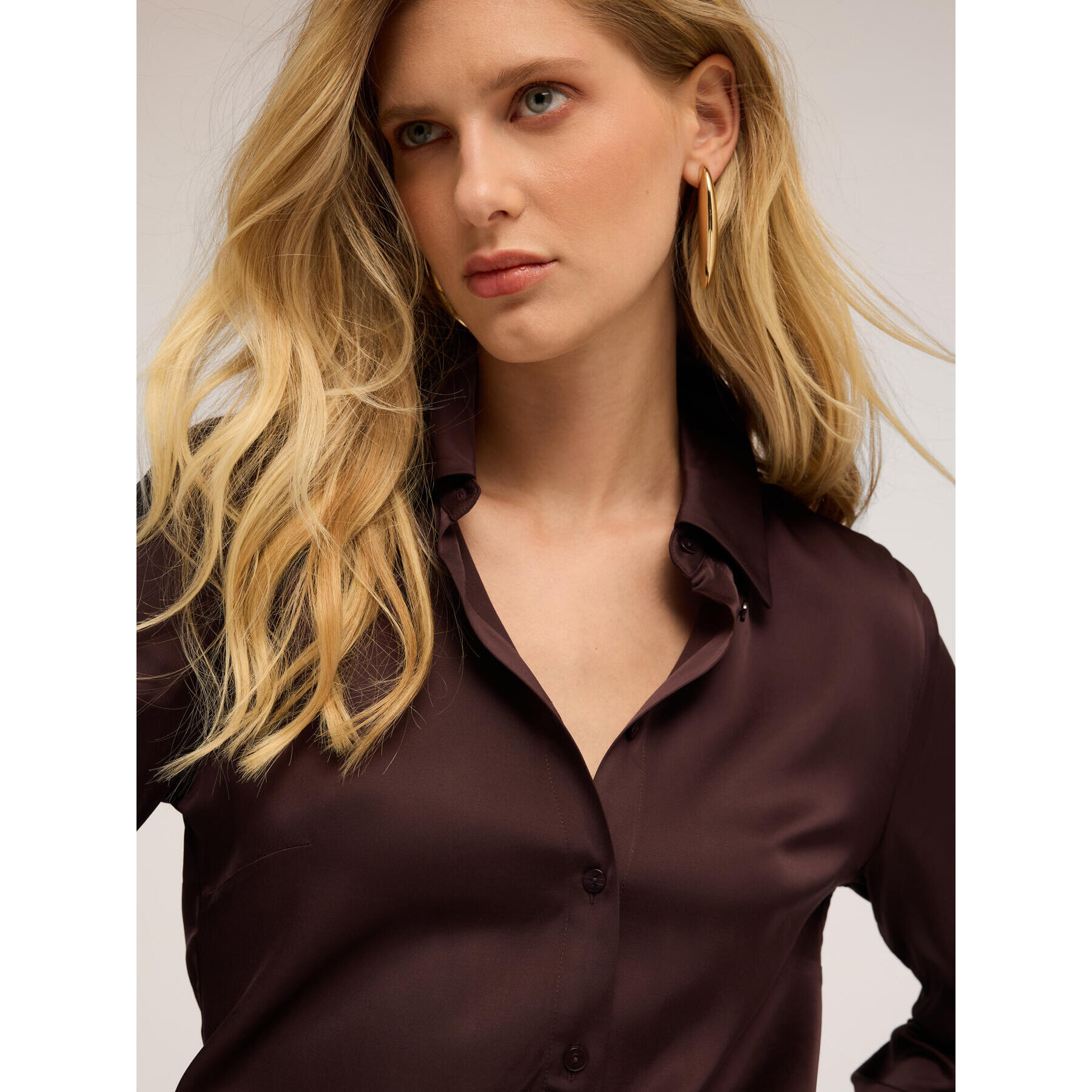 Motivi - Camicia satin - Marrone