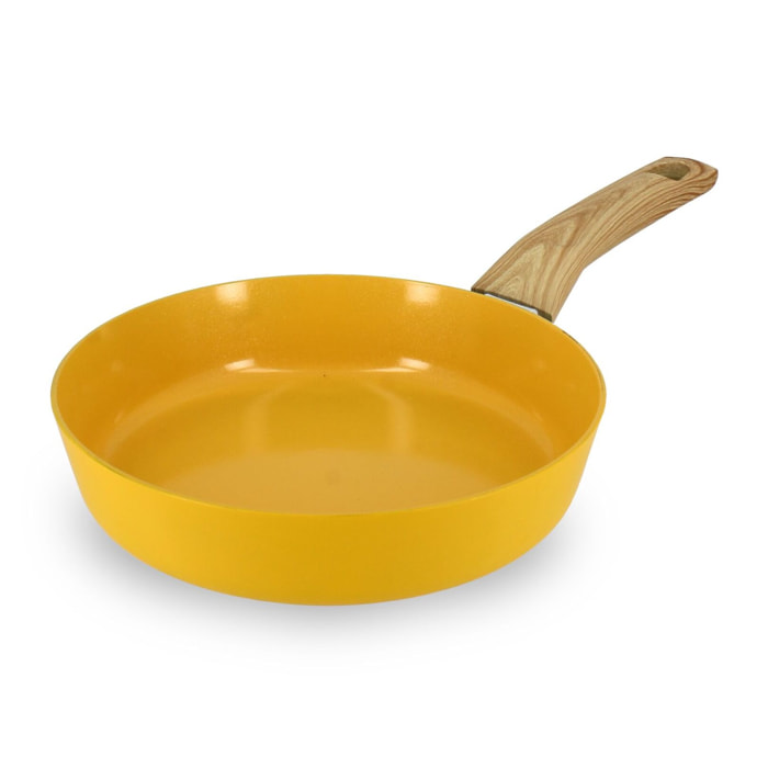 Poêle 20cm avec revêtement céramique jaune - tous feux COLORAMA