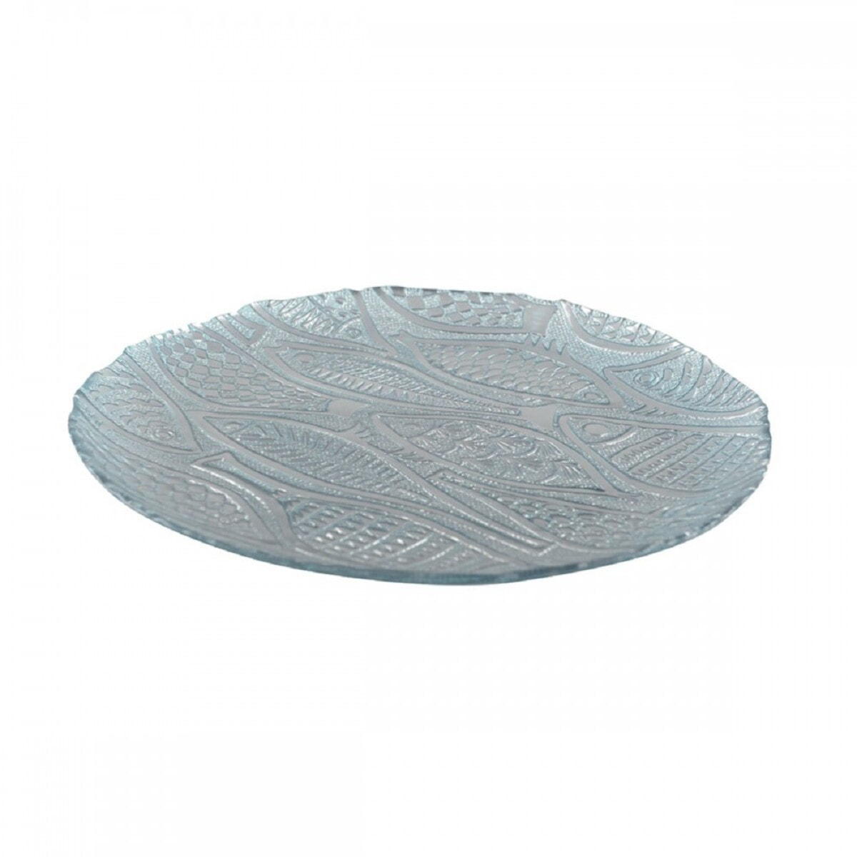 Plat rond poisson bleu clair 32.5cm