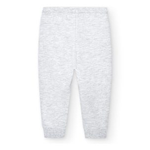 PantalÃ³n bÃ¡sico niÃ±o, felpa estampado, gris vigorÃ©