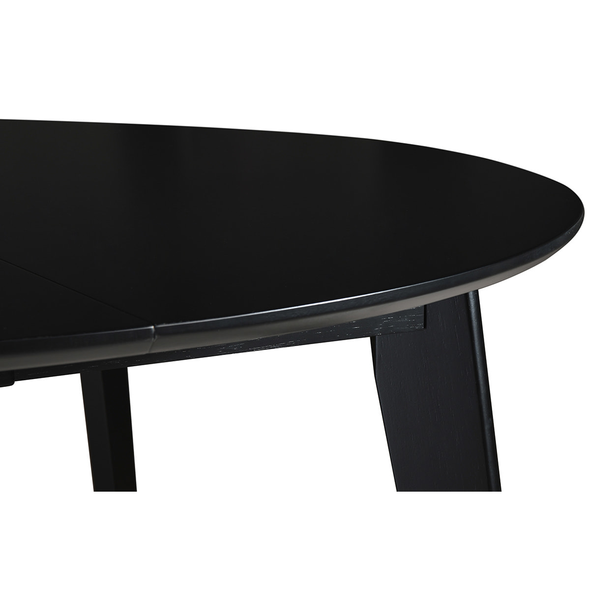 Table à manger design extensible ronde noire L120-150 cm LEENA