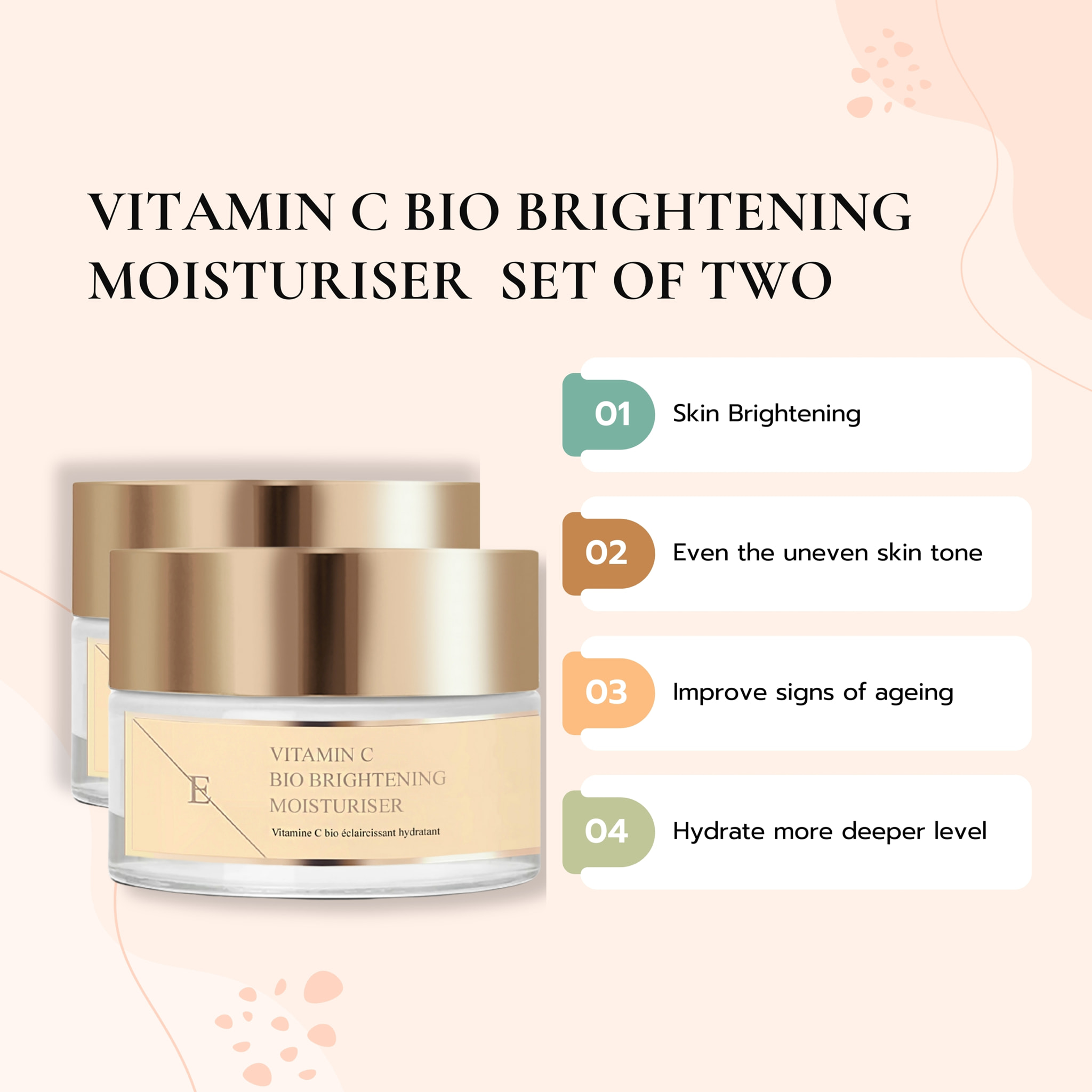 Hidratante iluminador orgánico con vitamina C