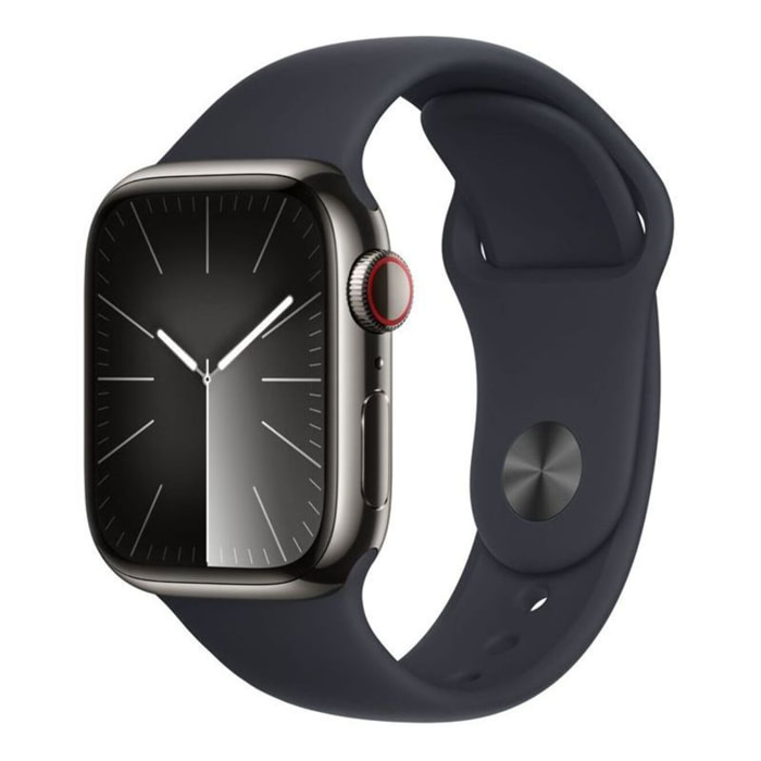 Montre connectée APPLE WATCH Serie 9 Cellular 41mm Acier/Graphite Minuit S/M