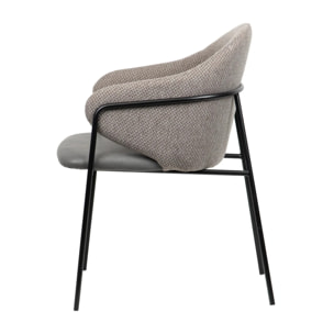 Silla Pu Poliester Gris 57x59x82 Cm