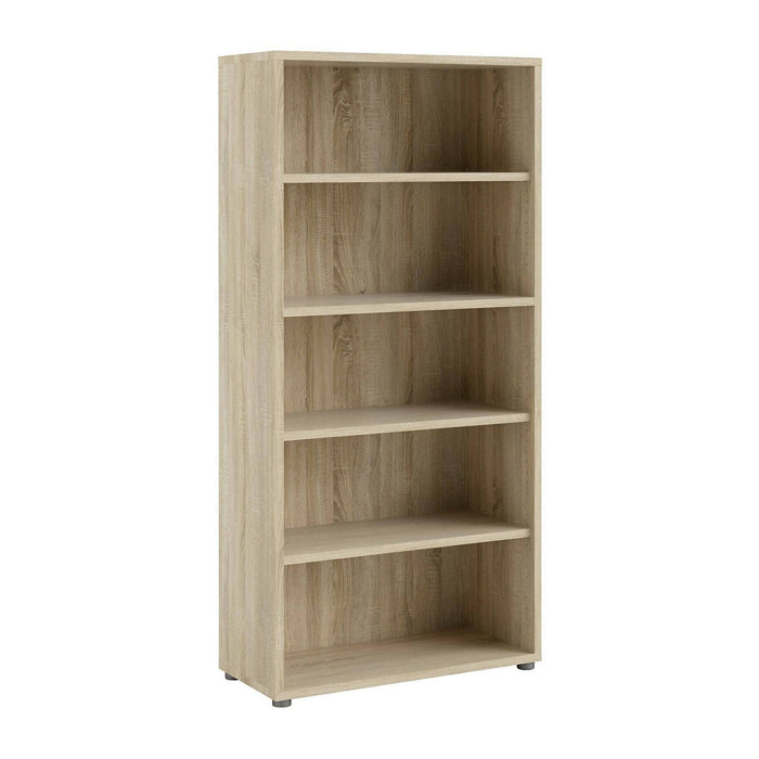 Libreria Apice, Scaffale da ufficio, Mobile portalibri, Biblioteca, 89x40 h186 cm, Quercia