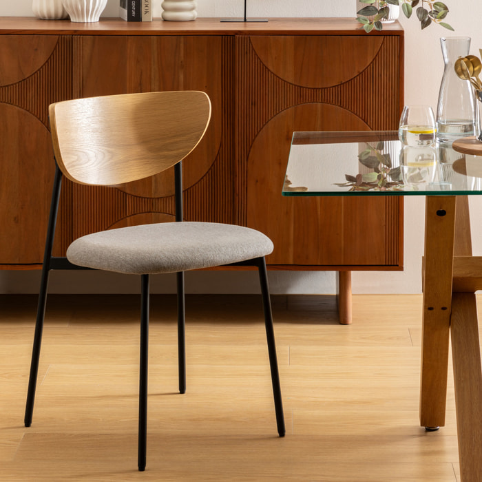 Lot de 2 Chaises de bureau "Jaisa" gris