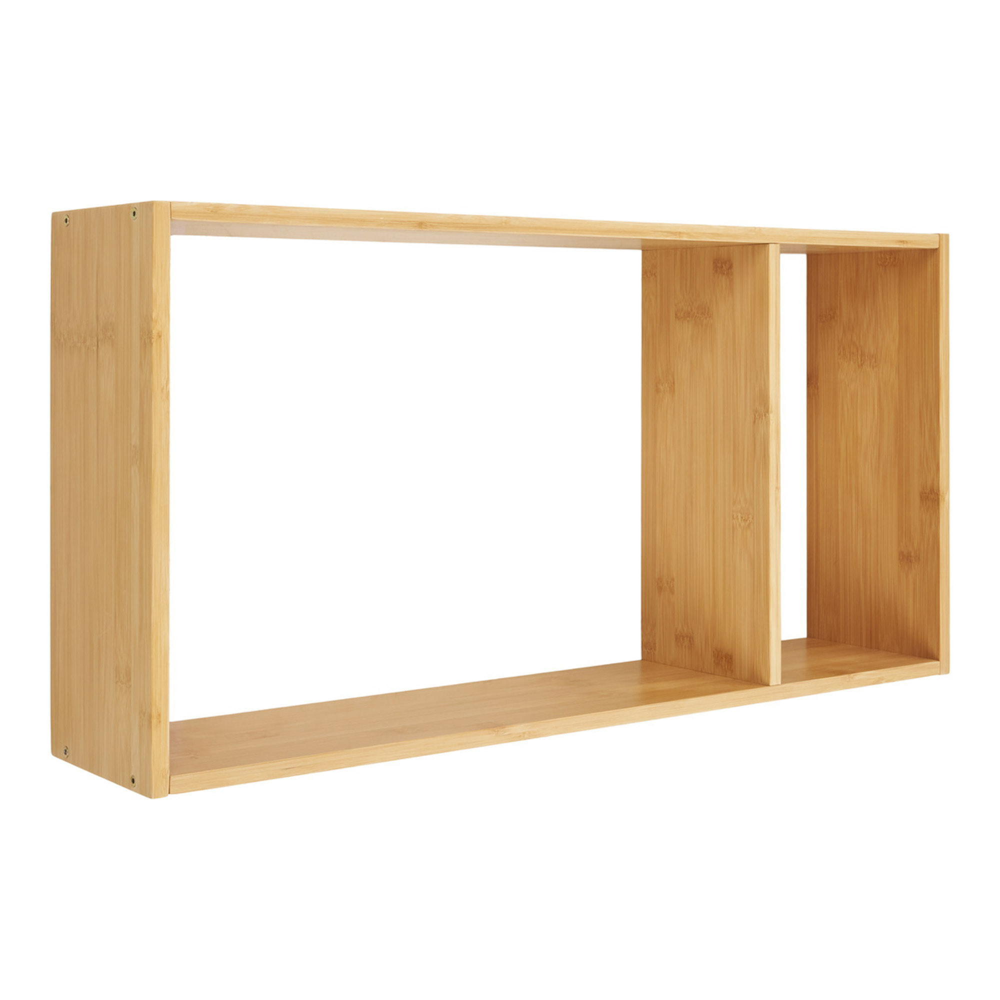Mensola da parete Ember con 2 ripiani in bambù naturale 70×15×35,5 cm