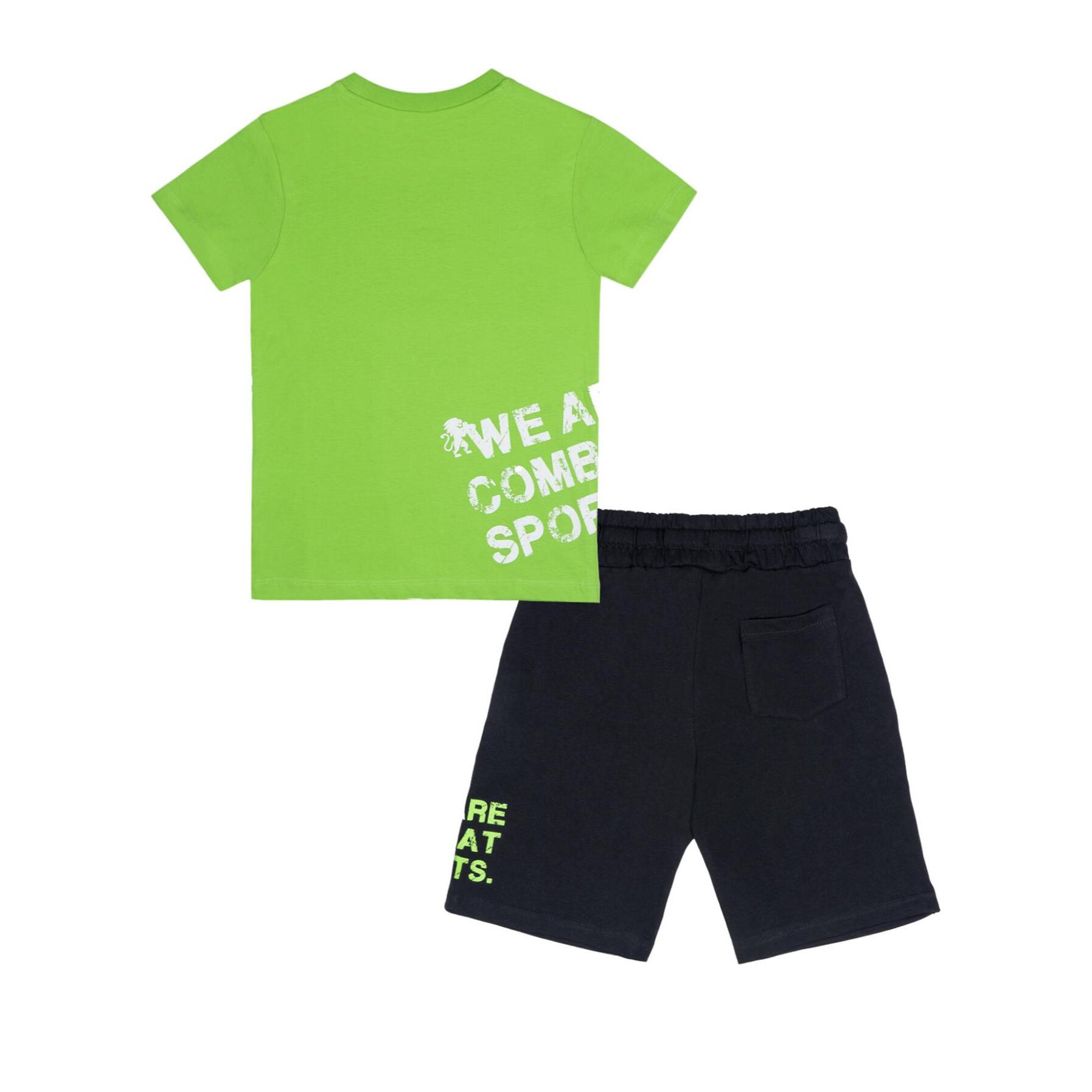 Set da bambino con t-shirt e pantaloncini in cotone Leone Boxing