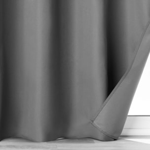 Rideau 100% occultant en microfibre - Gris anthracite