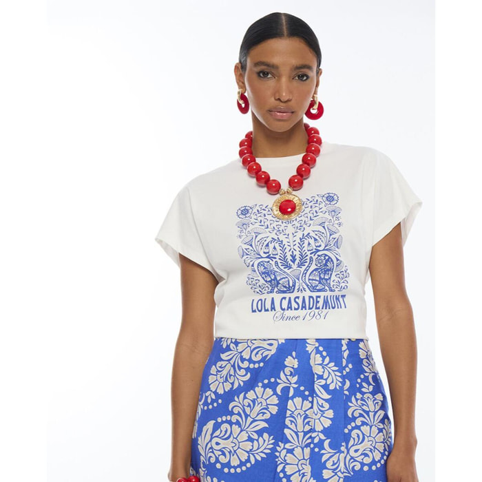 T-shirt con stampa posizionale boho