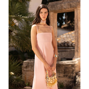 Vestido largo de corte imperio con tirantes