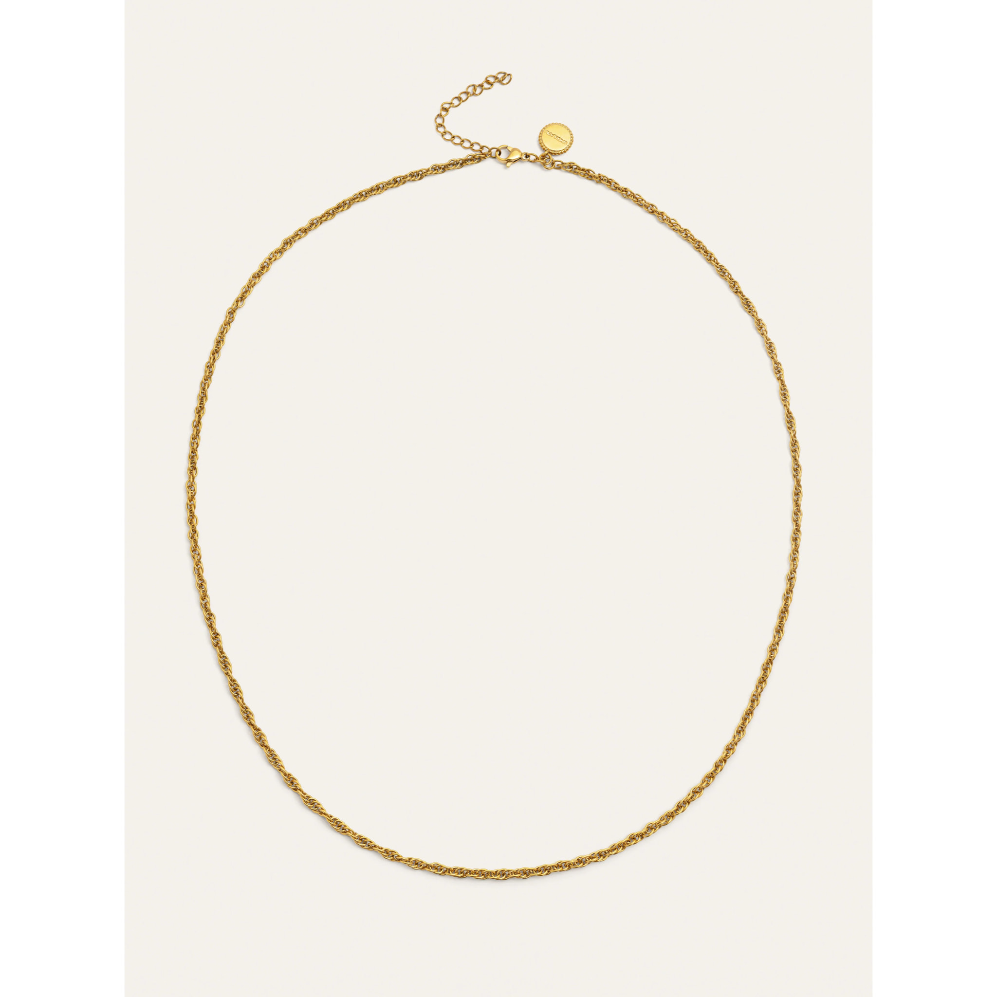 Collar Spinning Rope Chain Acero Baño Oro