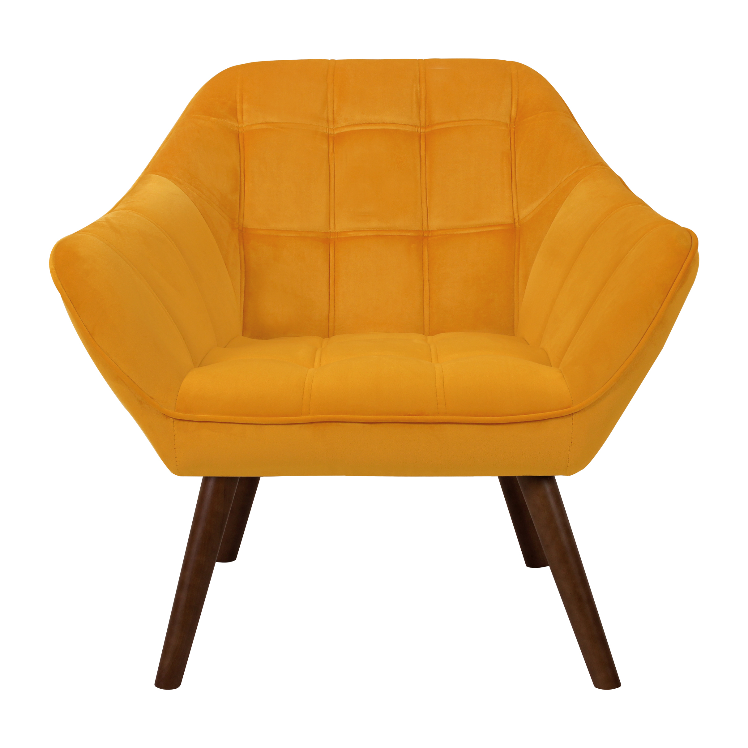 Fauteuil Simba en velours jaune