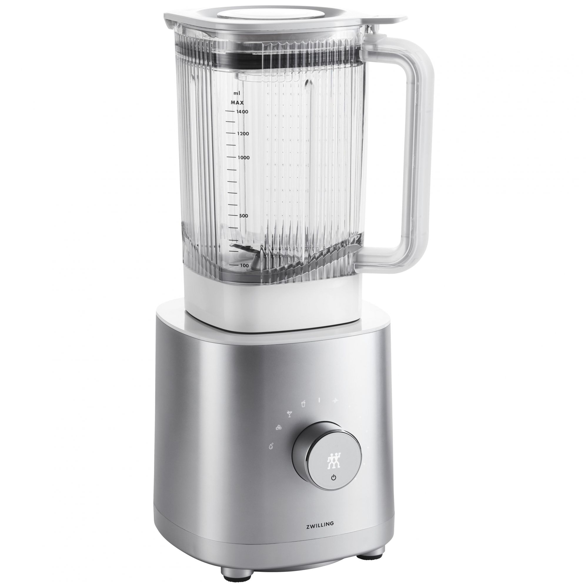 ZWILLING Blender Universel, 5 Programmes, 1,4 Litres, 1200W, 220-240V, Moteur DC, Prise UE, Argent, série Enfinigy