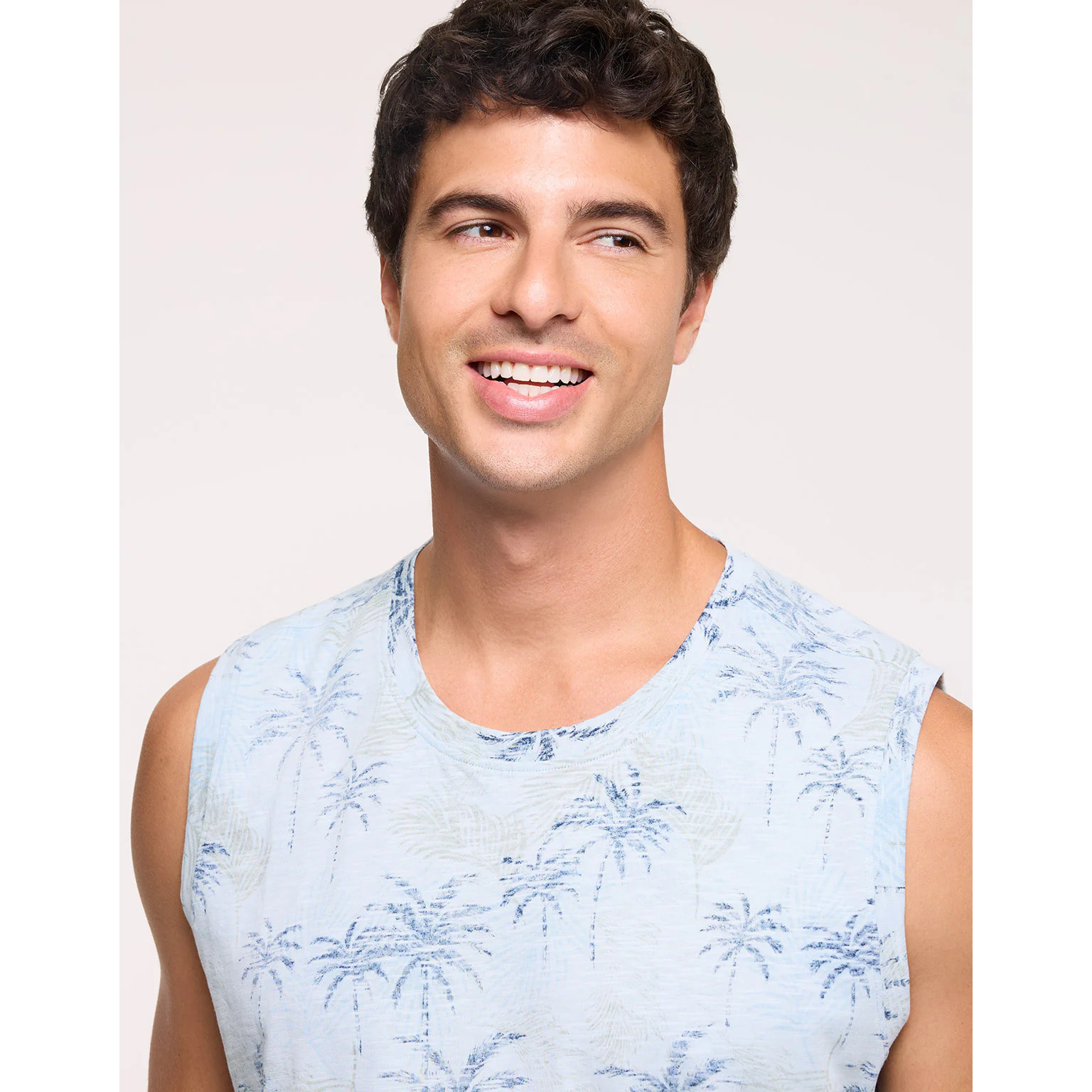 Camiseta Palmeras Sin Mangas Azul - Palmlako