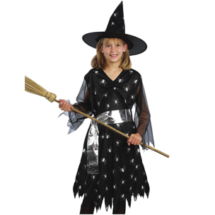 Abito Strega Dei Ragni Costume Halloween Nero Bambina