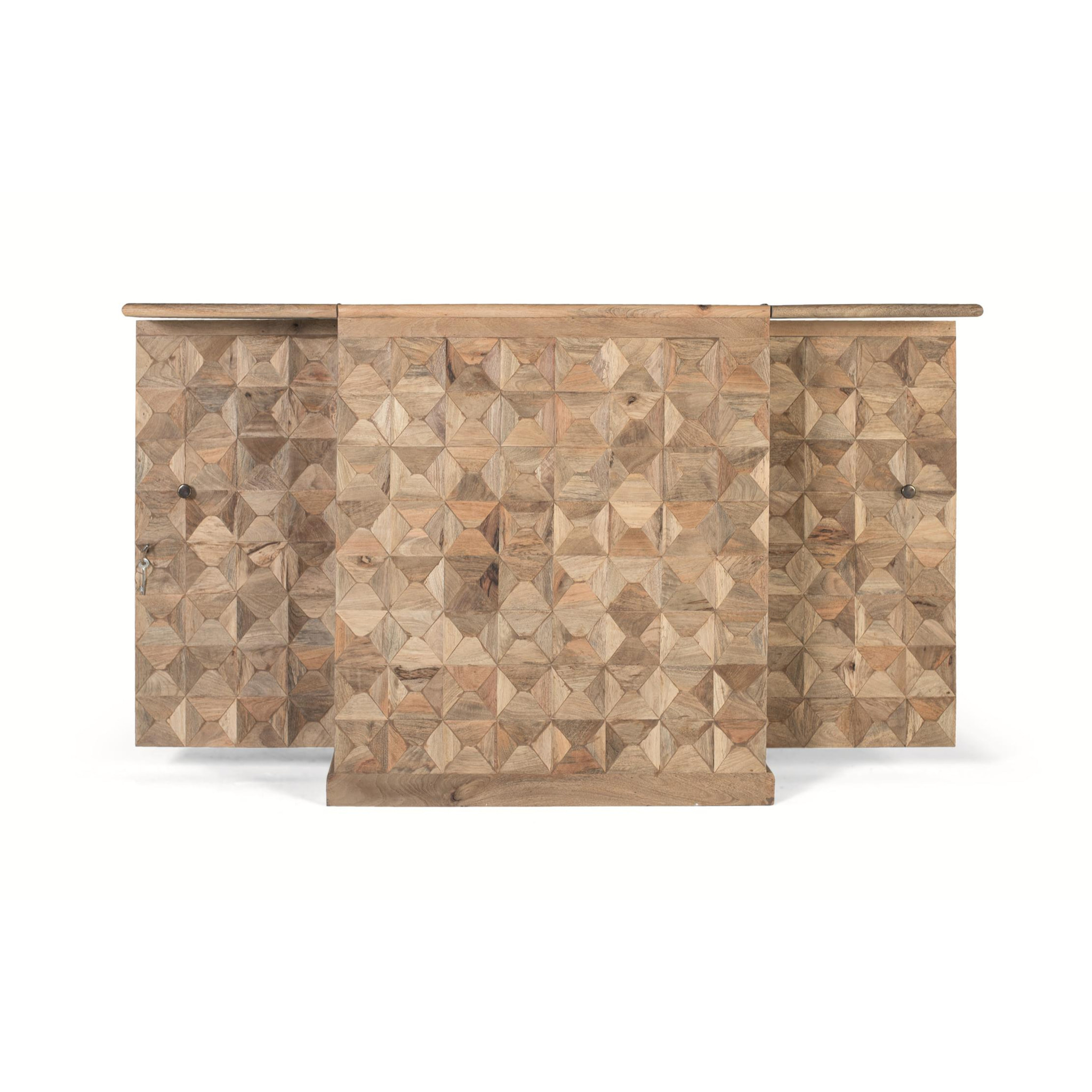 Meuble bar en bois de manguier Cerrado 90 cm , Abierto 180 cm style rustique moderne