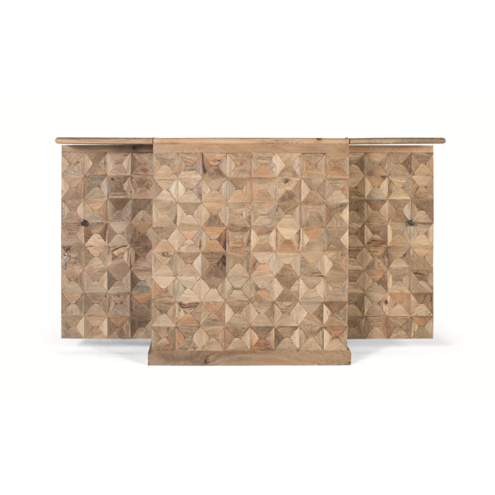 Meuble bar en bois de manguier Cerrado 90 cm , Abierto 180 cm style rustique moderne