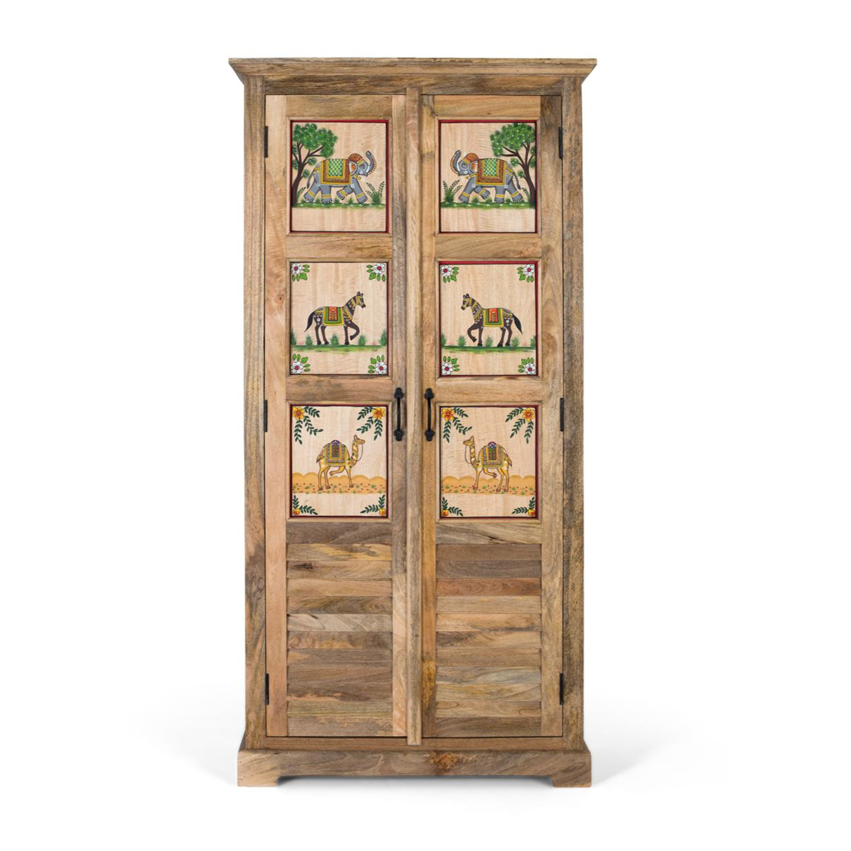 Armario de Madera de Mango 92 Cm Estilo Étnico Colonial