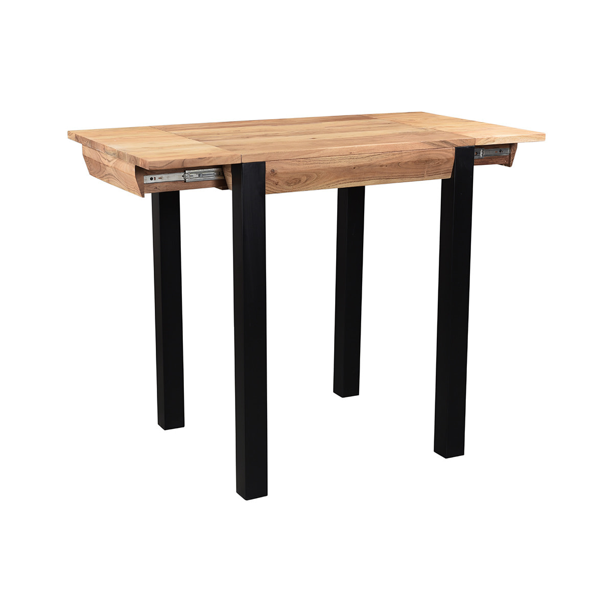 Table de bar extensible en bois massif et métal L80-135 cm TRAP