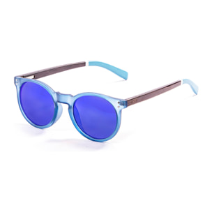 Gafas de sol OCEAN LIZARD WOOD - Azul esmerilado y patillas blanco-marrón / Marrón