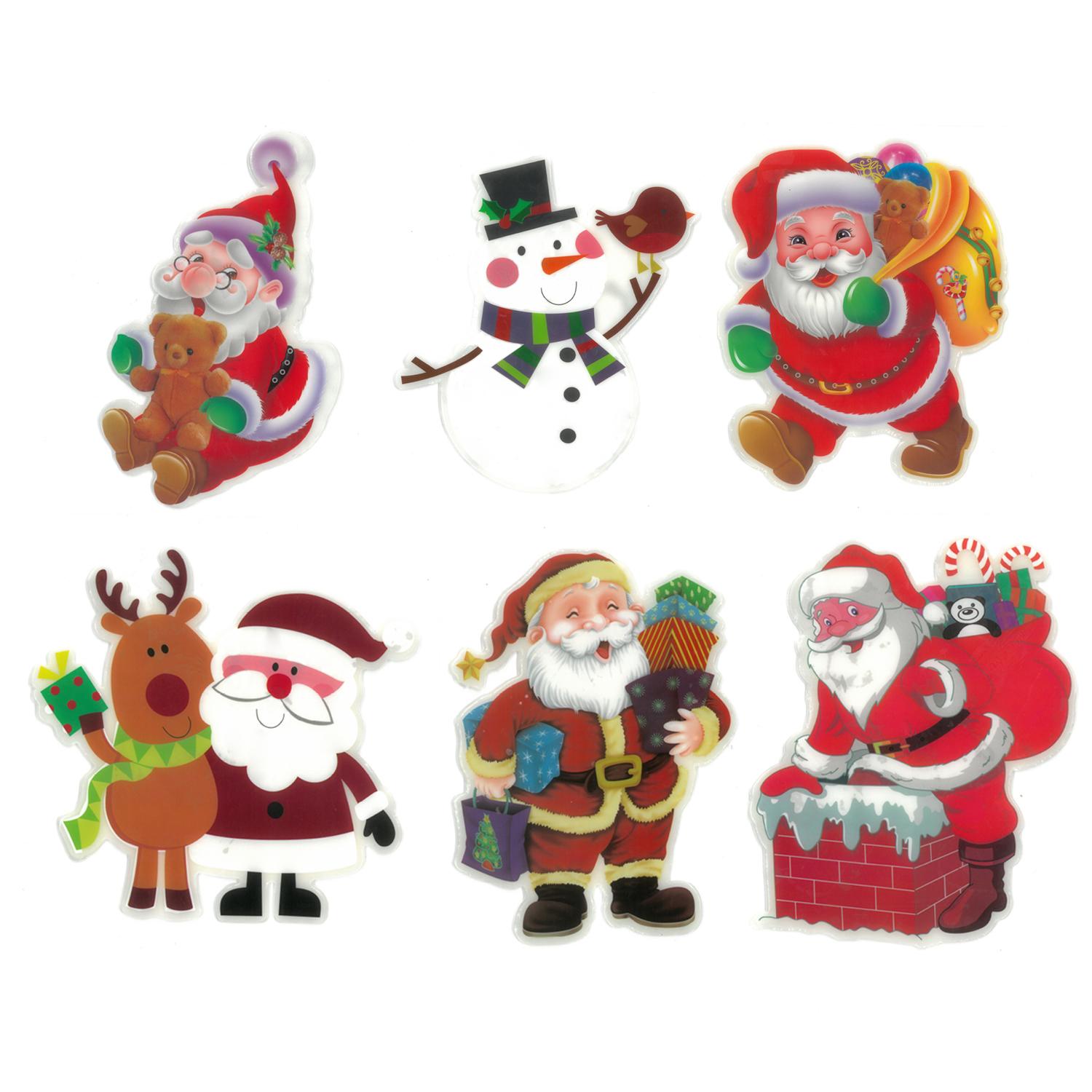 Pack de cuatro pegatinas diseño navideño 20 cms. 6 diseños aleatorios.