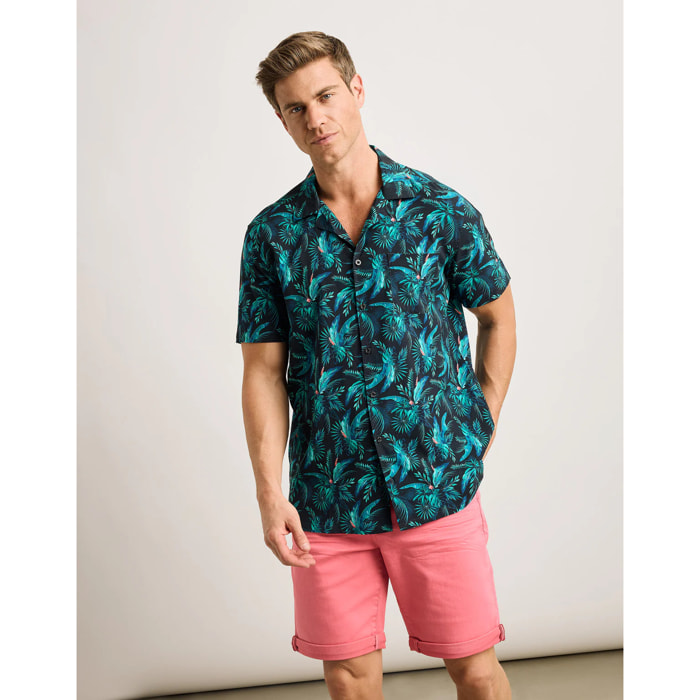 Camisa Manga Corta Azul Marino - Amazono