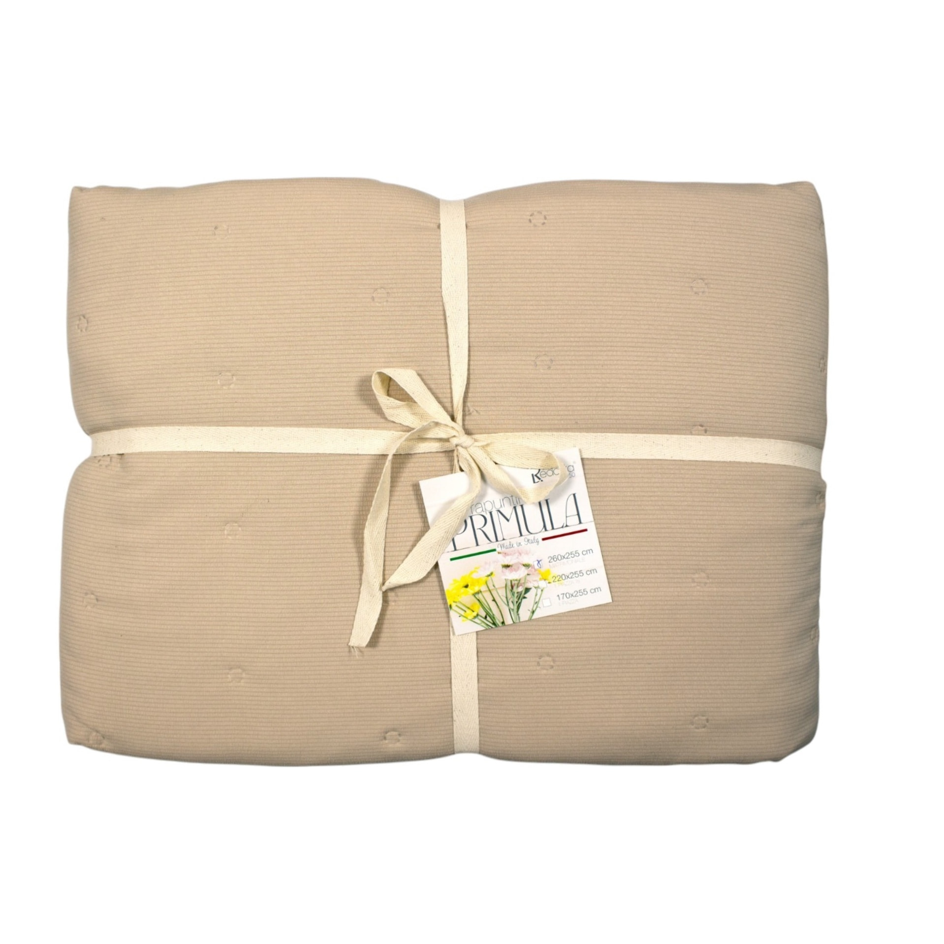 COPRILETTO LETTO SINGOLO BEIGE MEZZA STAGIONE TINTA UNITA EFFETTO STROPICCIATO