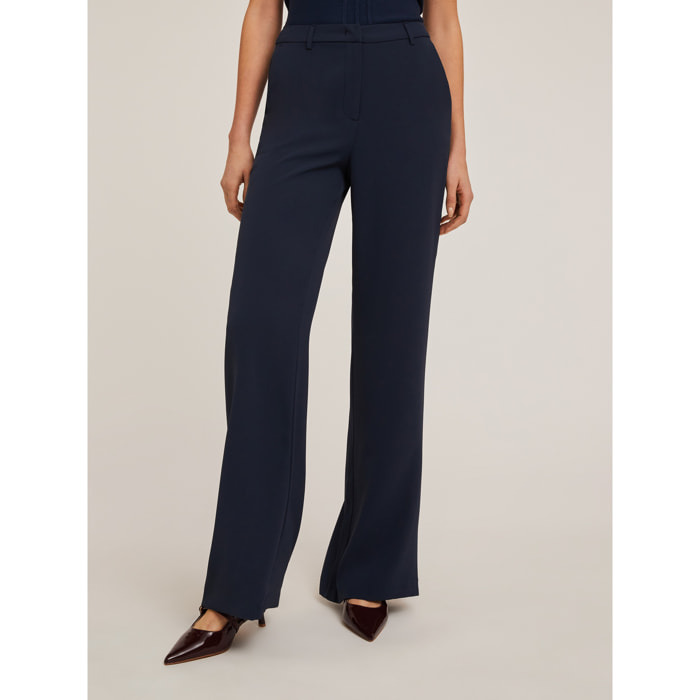 Motivi - Pantaloni palazzo in envers satin - Blu
