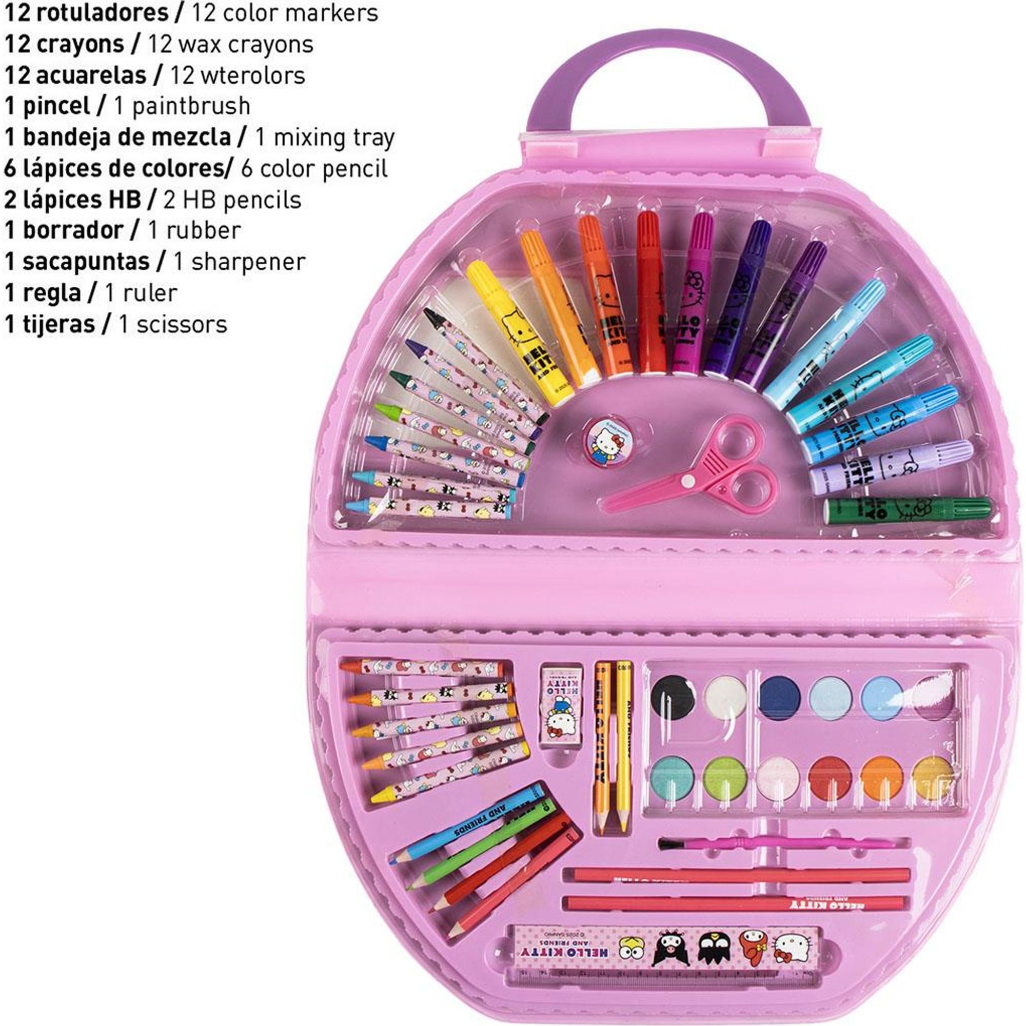 Set Papelería Coloreable 50 Piezas Hello Kitty