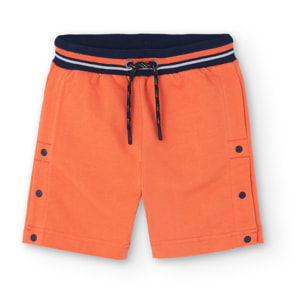 Bermudas lisas para niÃ±o en felpa de color naranja