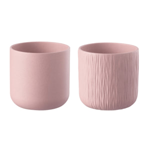J-Line cache-pot Gen - céramique - rose - extra large - 2 pièces - Ø 20.5 cm