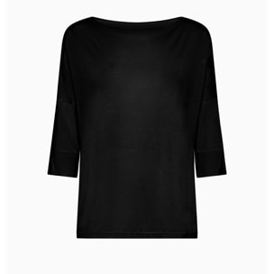 Maglia scollo barchetta in viscosa sostenibile vestibilità over