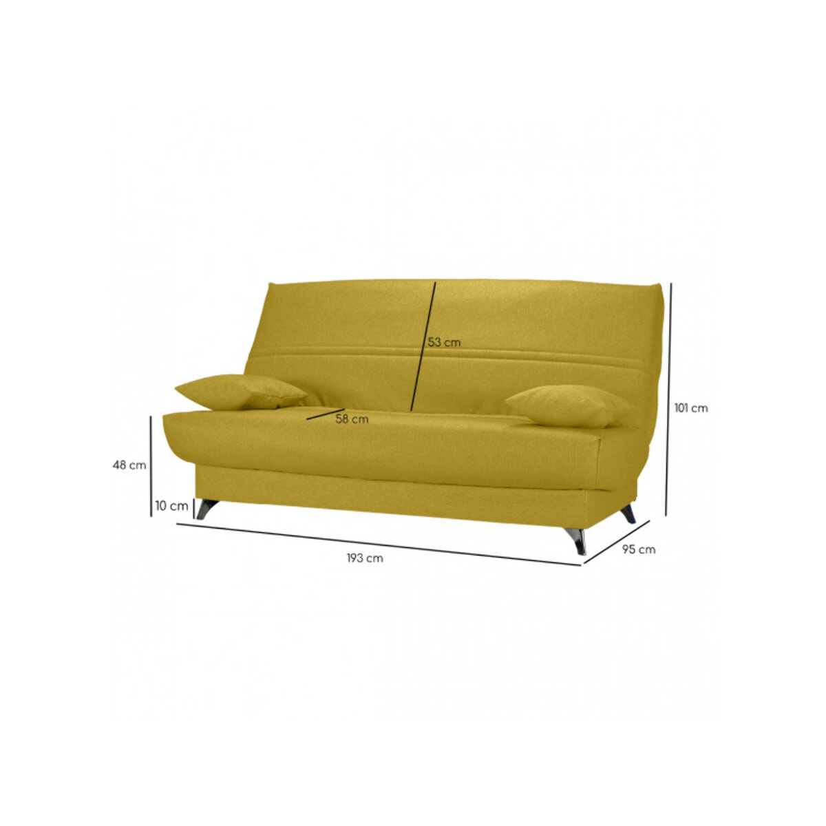 Clic clac confortable 130x190 cm housse tissu - BELCANTO