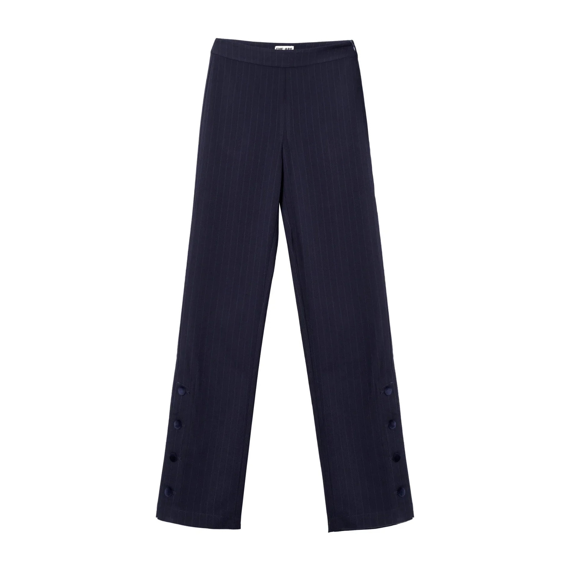 Pantalón de vestir  estilo traje con aberturas laterales y 5 botones en el bajo de mujer